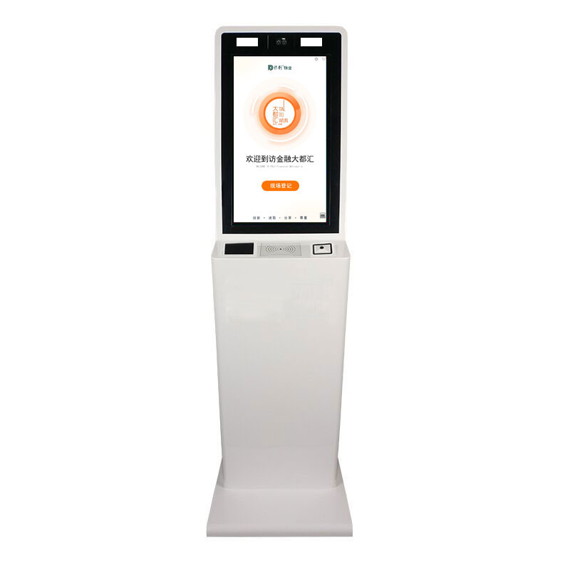 立式自助訪客機SDV2020L：人證核驗，打印不干膠訪客作憑條，微信預約登記